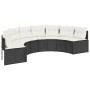 Semicircular 3-piece synthetic rattan garden sofa set in black. by , Outdoor sofas - Ref: Foro24-3262078, Price: 591,41 €, Di...