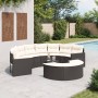 Halbrundes Gartensofa-Set, 3-teilig, aus schwarzem Kunststoff-Rattan. von , Outdoor-Sofas - Ref: Foro24-3262065, Preis: 606,7...