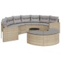 Semicircular 3-piece synthetic rattan garden sofa set in beige color. by , Outdoor sofas - Ref: Foro24-3262067, Price: 627,13...