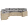 Semicircular 3-piece synthetic rattan garden sofa set in beige color. by , Outdoor sofas - Ref: Foro24-3262067, Price: 627,13...