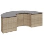 Set de sofá de jardín semicircular 3 pzas ratán sintético beige de , Sofás de exterior - Ref: Foro24-3262067, Precio: 627,13 ...