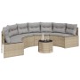 Semicircular garden sofa with beige synthetic rattan cushions by , Outdoor sofas - Ref: Foro24-3318524, Price: 422,17 €, Disc...