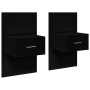 Wall-mounted bedside tables with LED lights, 2 units, black by , Nightstands - Ref: Foro24-848160, Price: 121,36 €, Discount: %