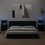 Wall-mounted bedside tables with LED lights, 2 units, black by , Nightstands - Ref: Foro24-848160, Price: 121,36 €, Discount: %