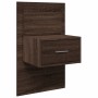 Wall-mounted bedside table with LED lights in brown oak by , Nightstands - Ref: Foro24-848169, Price: 70,91 €, Discount: %