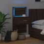 Wall-mounted bedside table with LED lights in brown oak by , Nightstands - Ref: Foro24-848169, Price: 70,91 €, Discount: %