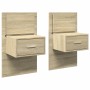 Wall-mounted bedside tables with LED lights, 2 units Sonoma oak. by , Nightstands - Ref: Foro24-848162, Price: 121,70 €, Disc...