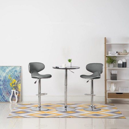 323648 Bar Stools 2 pcs Gray Faux Leather by vidaXL, Kitchen stools - Ref: Foro24-323648, Price: 131,78 €, Discount: %