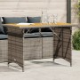 Garden table with gray PE rattan wood surface 110x68x70 cm by , Garden tables - Ref: Foro24-366356, Price: 99,56 €, Discount: %