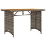 Garden table with gray PE rattan wood surface 110x68x70 cm by , Garden tables - Ref: Foro24-366356, Price: 99,99 €, Discount: %