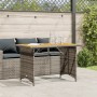 Garden table with gray PE rattan wood surface 110x68x70 cm by , Garden tables - Ref: Foro24-366356, Price: 99,56 €, Discount: %