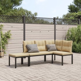 Gartenbankkissen 3-teilig, Stahl mit schwarzer Pulverbeschichtung. von , Gartensets - Ref: Foro24-3283653, Preis: 243,05 €, R...