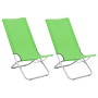 Folding beach chairs 2 units green fabric by vidaXL, Garden chairs - Ref: Foro24-310379, Price: 74,05 €, Discount: %