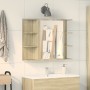 Plywood oak-colored mirror bathroom cabinet 80x20.5x64 cm by , bathroom vanities - Ref: Foro24-849603, Price: 86,90 €, Discou...