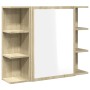 Plywood oak-colored mirror bathroom cabinet 80x20.5x64 cm by , bathroom vanities - Ref: Foro24-849603, Price: 86,90 €, Discou...