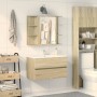 Plywood oak-colored mirror bathroom cabinet 80x20.5x64 cm by , bathroom vanities - Ref: Foro24-849603, Price: 86,90 €, Discou...