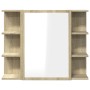 Plywood oak-colored mirror bathroom cabinet 80x20.5x64 cm by , bathroom vanities - Ref: Foro24-849603, Price: 86,90 €, Discou...