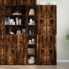 Tall smoked oak engineered wood sideboard 30x41x185 cm by , Sideboards - Ref: Foro24-846415, Price: 99,01 €, Discount: %