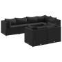 Set de muebles de jardín y cojines 7 pzas ratán sintético negro de , Conjuntos de jardín - Ref: Foro24-3308187, Precio: 571,1...