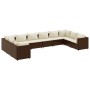 Set muebles de jardín 10 pzas y cojines ratán sintético marrón de , Conjuntos de jardín - Ref: Foro24-3308281, Precio: 592,17...