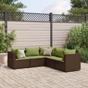 Garden furniture set, 5 pieces, with brown synthetic rattan cushions. by , Garden sets - Ref: Foro24-3308126, Price: 418,10 €...