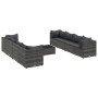 Garden furniture set 9 pieces and gray synthetic rattan cushions by , Garden sets - Ref: Foro24-3308042, Price: 532,53 €, Dis...