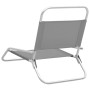 Folding beach chairs 2 units gray fabric by vidaXL, Garden chairs - Ref: Foro24-310368, Price: 70,99 €, Discount: %