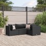 Gartenmöbel-Set mit 4-teiligen Kissen aus schwarzem Kunststoff-Rattan von , Gartensets - Ref: Foro24-3308075, Preis: 314,99 €...