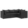 Garden set with 4-piece black synthetic rattan cushions by , Garden sets - Ref: Foro24-3308075, Price: 313,77 €, Discount: %