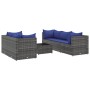 6-piece garden furniture set with gray synthetic rattan cushions by , Garden sets - Ref: Foro24-3308023, Price: 349,75 €, Dis...