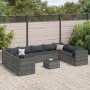 Garden furniture set 10 pieces and gray synthetic rattan cushions by , Garden sets - Ref: Foro24-3308274, Price: 593,70 €, Di...