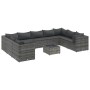 Garden furniture set 10 pieces and gray synthetic rattan cushions by , Garden sets - Ref: Foro24-3308274, Price: 593,70 €, Di...