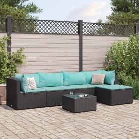 Garden furniture set, 6 pieces, with black synthetic rattan cushions. by , Garden sets - Ref: Foro24-3308068, Price: 380,99 €...