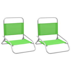 Folding beach chairs 2 units green fabric by vidaXL, Garden chairs - Ref: Foro24-310370, Price: 70,23 €, Discount: %