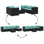 Garden furniture set, 6 pieces, with black synthetic rattan cushions. by , Garden sets - Ref: Foro24-3308068, Price: 382,64 €...