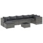 Garden furniture set 8 pieces and gray synthetic rattan cushions by , Garden sets - Ref: Foro24-3308234, Price: 536,05 €, Dis...