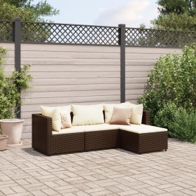 Gartenmöbel-Set, 4-teilig, mit braunen Kunststoff-Rattan-Kissen. von , Gartensets - Ref: Foro24-3308049, Preis: 262,99 €, Rab...