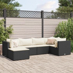 Set muebles de jardín 6 piezas y cojines ratán sintético negro de , Conjuntos de jardín - Ref: Foro24-3308208, Precio: 440,79...