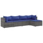 5-piece garden furniture set with gray synthetic rattan cushions by , Garden sets - Ref: Foro24-3308063, Price: 279,70 €, Dis...