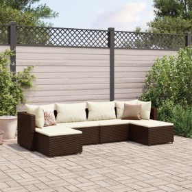 Garden furniture set, 6 pieces, with brown synthetic rattan cushions. by , Garden sets - Ref: Foro24-3308241, Price: 321,99 €...