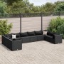 Set de muebles de jardín 10 pzas cojines ratán sintético negro de , Conjuntos de jardín - Ref: Foro24-3308283, Precio: 792,15...