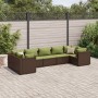 Garden furniture set, 7 pieces, with brown synthetic rattan cushions. by , Garden sets - Ref: Foro24-3308262, Price: 512,12 €...