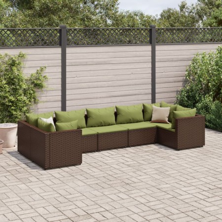 Garden furniture set, 7 pieces, with brown synthetic rattan cushions. by , Garden sets - Ref: Foro24-3308262, Price: 501,99 €...