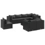 Set de muebles de jardín 9 pzas y cojines ratán sintético negro de , Conjuntos de jardín - Ref: Foro24-3308203, Precio: 673,9...