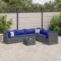 Gartenmöbel-Set 7-teilig mit grauen Polstern aus synthetischem Rattan von , Gartensets - Ref: Foro24-3308151, Preis: 458,99 €...