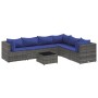 Set de muebles de jardín 7 pzas y cojines ratán sintético gris de , Conjuntos de jardín - Ref: Foro24-3308151, Precio: 460,45...