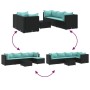 Garden furniture set, 6 pieces, with black synthetic rattan cushions. by , Garden sets - Ref: Foro24-3308164, Price: 410,89 €...