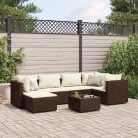 Garden furniture set, 7 pieces, with brown synthetic rattan cushions. by , Garden sets - Ref: Foro24-3308217, Price: 481,92 €...