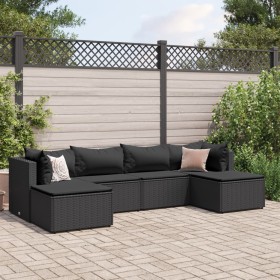 Gartenmöbel-Set, 6-teilig, mit schwarzen Kissen aus synthetischem Rattan. von , Gartensets - Ref: Foro24-3308243, Preis: 388,...