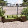 Garden furniture set, 5 pieces, with brown synthetic rattan cushions. by , Garden sets - Ref: Foro24-3308094, Price: 425,76 €...